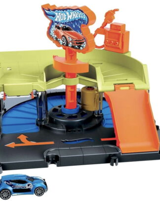 Hot Wheels Pista de Brinquedo Lava-Rápido da cidade, Multi