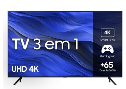 Samsung Smart TV 58" UHD 4K 58CU7700, Processador Crystal 4K, Gaming Hub, Visual Livre de Cabos, Tela sem limites, Alexa built in, Controle Único