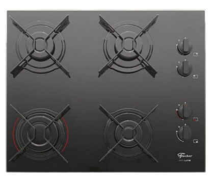 FISCHER COOKTOP À GÁS 4 BOCAS FIT LINE MESA VIDRO PRETO BIVOLT - 26342-57175