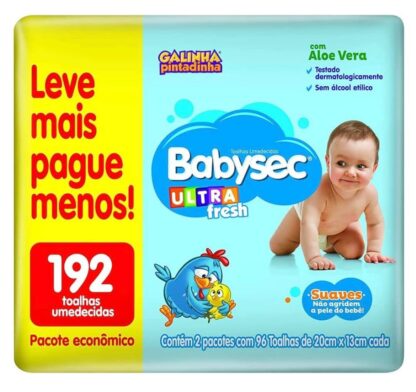 Lenço Umedecido Babysec Pacote Economico 192 folhas