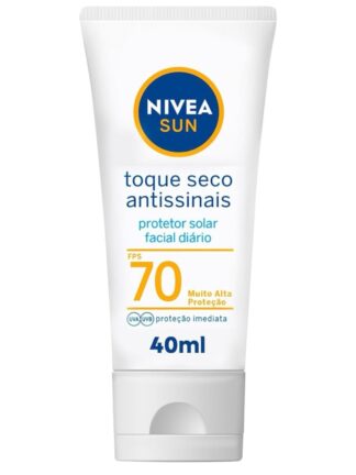 NIVEA SUN Protetor Solar Facial Toque Seco Antissinais FPS 70 40ml