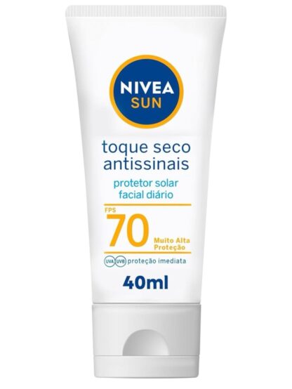 NIVEA SUN Protetor Solar Facial Toque Seco Antissinais FPS 70 40ml