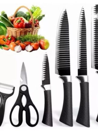 Kit de Facas Churrasco Profissional Antiaderente 6 Peças