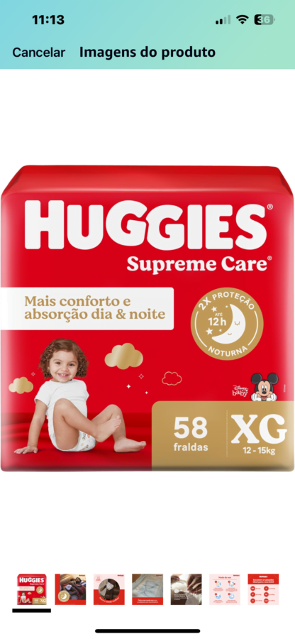 Huggies Fralda Supreme Care XG 58 Un