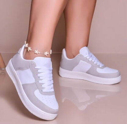￼Tênis Feminino Branco Casual Confortavel Leve Solado Macio Runner
