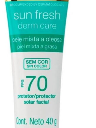 Neutrogena Sun Fresh Protetor Solar Facial Para Pele Oleosa Derm Care Sem Cor FPS 70, 40g