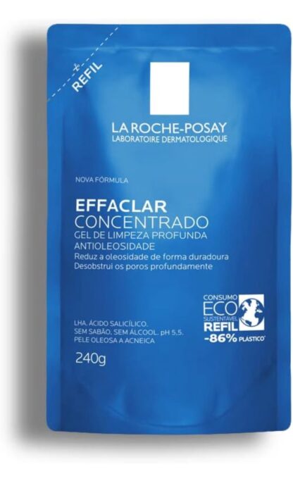 La Roche-posay Effaclar Gel Concentrado. Gel de Limpeza Facial. Limpa a Pele Profundamente Reduzindo a Oleosidade e Lesões Acneica. Limpeza Facial. Pele Oleosa. Ácido Salicílico, LHA, PCA de Zinco.