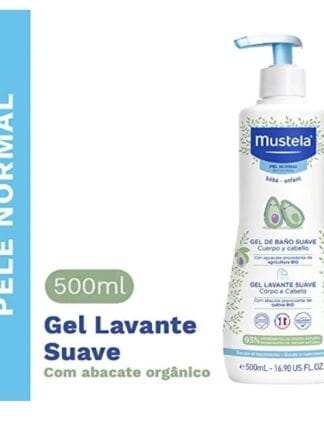 Gel Lavante Sabonete Líquido Hipoalergênico Corpo e Cabelo, Mustela Bebê, Azul, 500Ml
