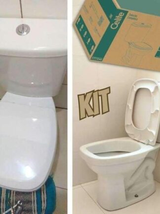 Kit Bacia com Caixa, Assento Polipropileno e Complementos de Instalação