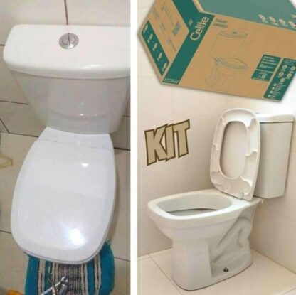 Kit Bacia com Caixa, Assento Polipropileno e Complementos de Instalação
