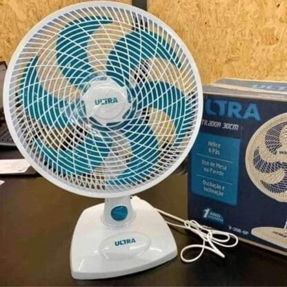 Ventilador de mesa 30cm, Ultra, 110V, Branco/Azul - V-30-6P
