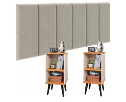 Conjunto Cabeceira Cama Casal  Com Mesa de cabeceira Quarto