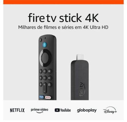 Fire TV Stick 4K | Streaming com Dolby Vision/Atmos e suporte a wi-fi 6 | Com Alexa e comandos de TV
