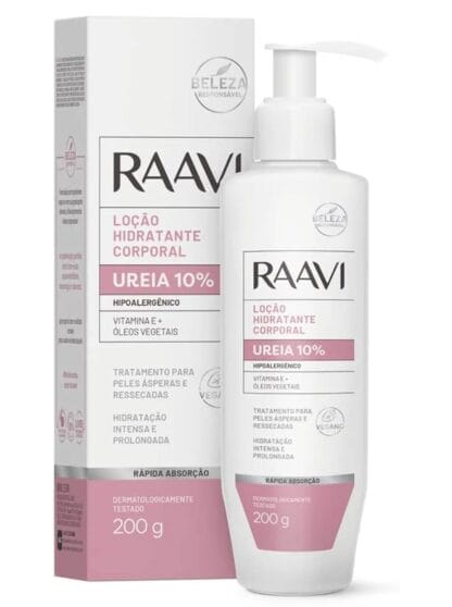 Raavi Loção Hidratante Ureia 10% Hipoalergênica Spa Care 200 G