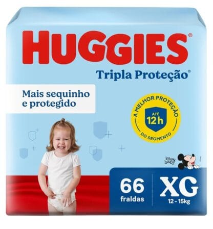 Huggies Fralda Tripla Proteção XG 66 Un