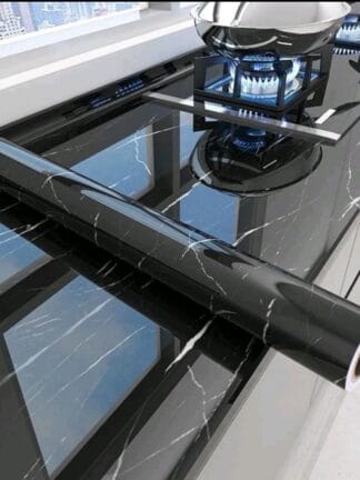 Papel de Parede 2 x 60CM com 5x 60CM METROS x 60CM Adesivo Autocolante Marmore Preto