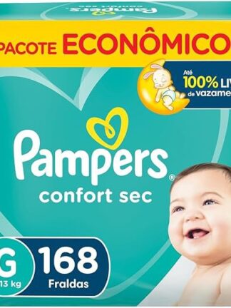 Fraldas Pampers Confort Sec G 168 Unidades, Pampers