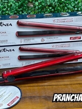 Prancha, Ceramic argan, 30w, Vermelho, Bivolt, Britânia