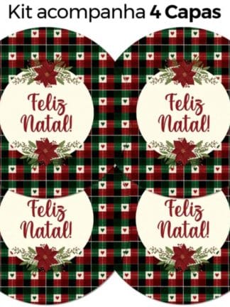 Kit com 4 Capas para Sousplat Decoração de
Natal Feliz 35X35 cm ENVIO RÁPIDO