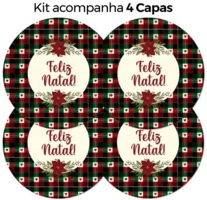 Kit com 4 Capas para Sousplat Decoração de
Natal Feliz 35X35 cm ENVIO RÁPIDO