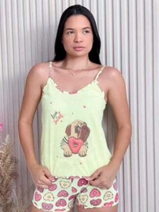 Kit 10 Pijamas Feminino Baby Doll Com Pintura Diversas Estampas