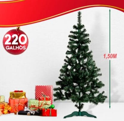 Arvore de Natal Pinheiro Canadense 150cm 220 Galhos Verde Decoração Natalina