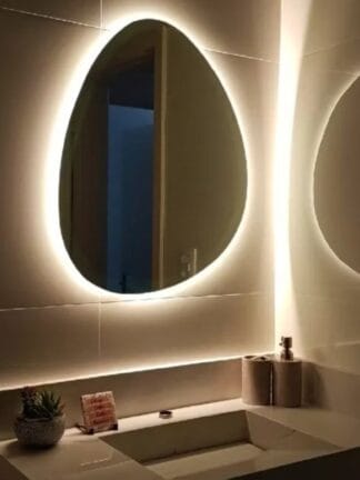 Espelho Orgânico Gigante Com Led S/ Fio Pilha
Luz Fria Ou Luz Quente amarela decorativa