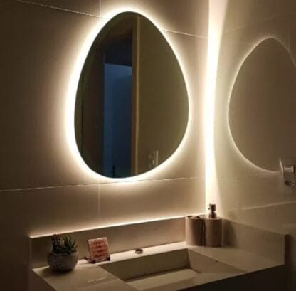 Espelho Orgânico Gigante Com Led S/ Fio Pilha
Luz Fria Ou Luz Quente amarela decorativa