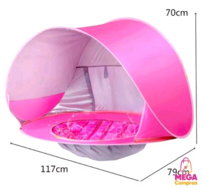 Tenda barraca de praia com piscina  infantil