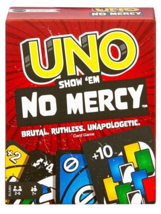 UNO Jogo de Cartas No Mercy, com Cartas Extras e Regras Inovadoras