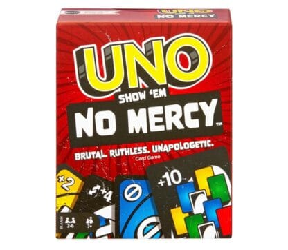 UNO Jogo de Cartas No Mercy, com Cartas Extras e Regras Inovadoras