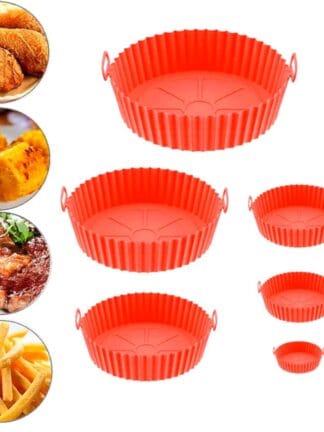 Kit 6 formas antiaderente air fryer em silicone