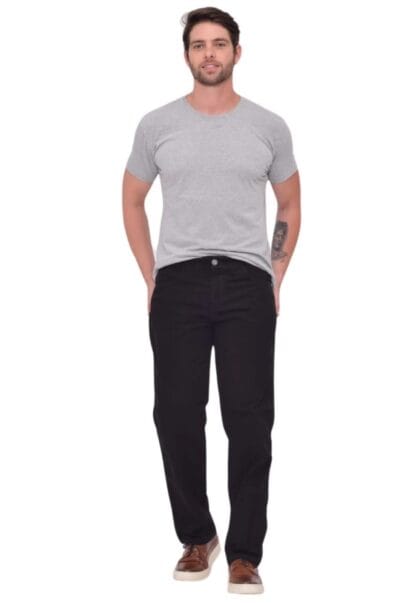 Calça Preta Sarja Masculino Jeans