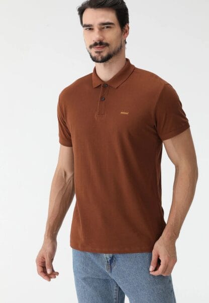 Camisa Polo Colcci Reta Marrom