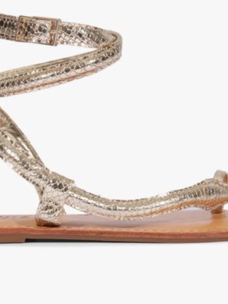 Sandália Rasteira Schutz De Tira Dourada