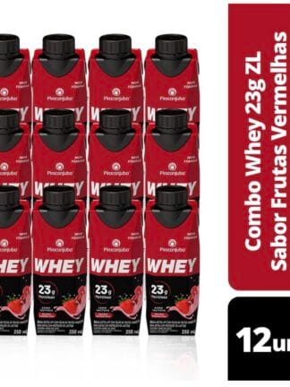Pack de Whey Zero Lactose Frutas Vermelhas 23g Piracanjuba 250ml – 12 Unidades