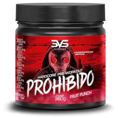 3VS Nutrition Pré Treino Prohibido 360g Sabor Ponche de Frutas