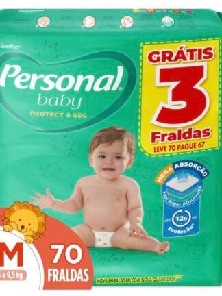 Personal Fralda Protect E Sec M Hiper, 70 Unidades