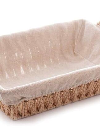 Wolff Cesta Retangular com Alça em Papel com Forro em Tecido 29x19x12cm -, Modelo: 61517, Cor: Bege