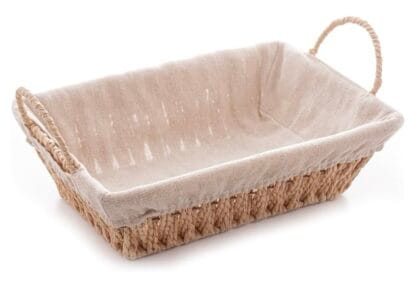Wolff Cesta Retangular com Alça em Papel com Forro em Tecido 29x19x12cm -, Modelo: 61517, Cor: Bege