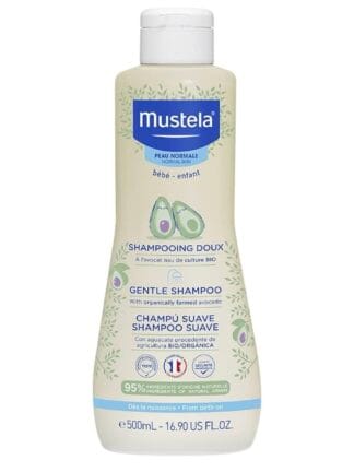 Gentle Shampoo, Suave e Não Arde os Olhos, Mustela Bebê, Azul, Médio/500 ml