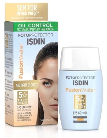 ISDIN Protetor Solar Facial Fusion Water 5 Stars Fps 60 Sem Cor - 30Ml