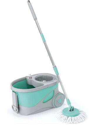 Mop Giratório Ciclone, Balde 20 litros com cesto inox e Rodinhas, MOP7290, Flash Limp