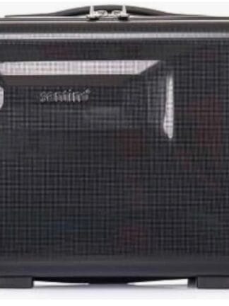 Frasqueira Necessarie de Viagens Wall Street Pequena de mão PP+ABS Rígida Fechamento em Ziper com Organizador Interno, Preta, Santino - ATAF192P