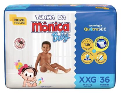 Fralda Turma da Mônica Baby Mega XXG 36 Unidades