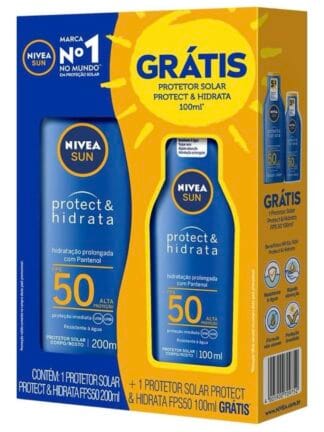 Kit NIVEA SUN Protetor Solar Protect & Hidrata FPS50 200ml + Protetor Solar Protect & Hidrata FPS50 100ml, Nivea