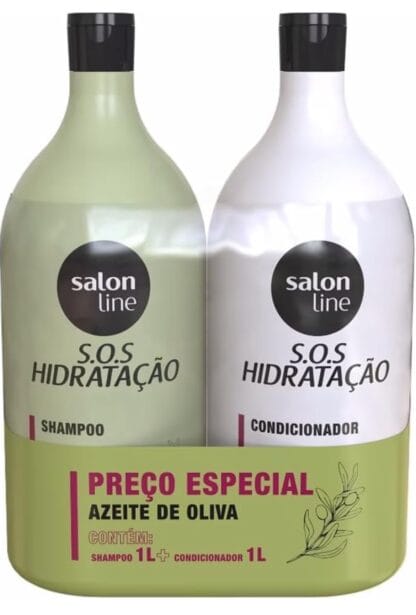 Salon Line, Kit Shampoo e Condicionador, SOS Hidratação, Azeite de Oliva, Vegano