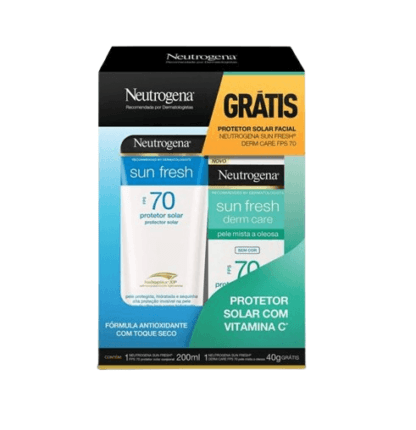 Kit Protetor Solar Fps 70 Neutrogena Sun Fresh 200ml Grátis Facial Fps 70 40g