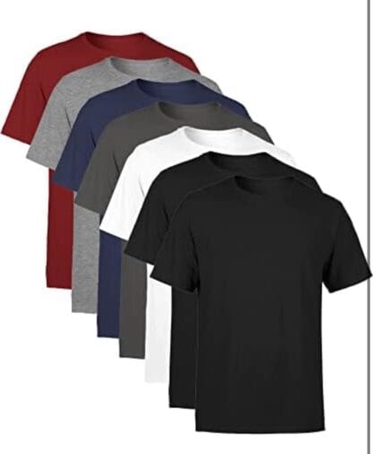 Kit 7 Camisetas Masculina Manga Curta Lisa Algodão Premium