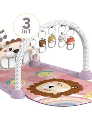 Maxi Baby Tapete de Atividades Bebê Piano Musical Lion (Rosa)